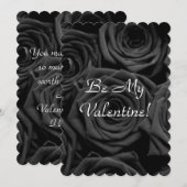 zwarte rozen Valentijn Feestdagenkaart (Voorkant / Achterkant)