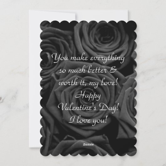 zwarte rozen Valentijn Feestdagenkaart (Achterkant)