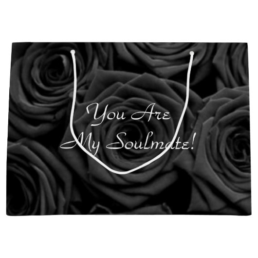 zwarte rozen Valentijnse Groot Cadeauzakje (Voorkant)