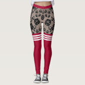 Zwarte Rozen van de nepvisserij met over de knieco Leggings (Voorkant)