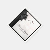 Zwarte Rozen & Vleermuizen Gotische Halloween brui Servet (Hoek)