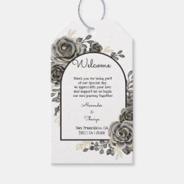 Zwarte Rozen Welkom Party Favor Bruiloft Favor Cadeaulabel