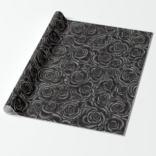 Zwarte Rozen Whimsigoth donker bloemmotief gotisch Cadeaupapier