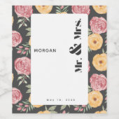 Zwarte Rozen Wijnflesetiket voor bruiloft Wijn Etiket (Enkel label)