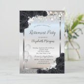 Zwarte Rozen Wijnglas Kaart (Staand voorkant)