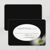 zwarte RSVP met bloem (Voorkant / Achterkant)