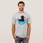Zwarte Rubber Duck - 'zwarte eend van de familie' T-shirt (Voorkant volledig)