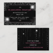 Zwarte rugleuning voor pekelen en schitteren : Vis Visitekaartje (Voorkant / Achterkant)