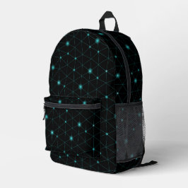 Zwarte rugzak met een geometrisch patroon