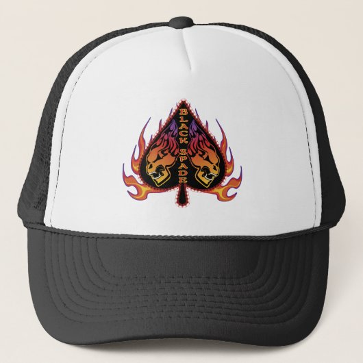 Zwarte ruimschedel trucker pet (Voorkant)