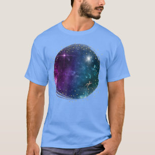 Zwarte ruimte en astronaut in het sterrenstelsel m t-shirt