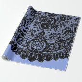 ZWARTE RUIMTE EN BLAUWE WRAPPINGSPAPIER CADEAUPAPIER (Uitgerold)