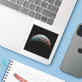 Zwarte ruimte en planeet in zonnestelsel. sterrenk sticker (Laptop met iPhone)