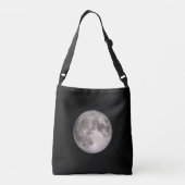 Zwarte ruimte in volle maan crossbody tas (Achterkant)