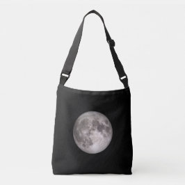 Zwarte ruimte in volle maan crossbody tas