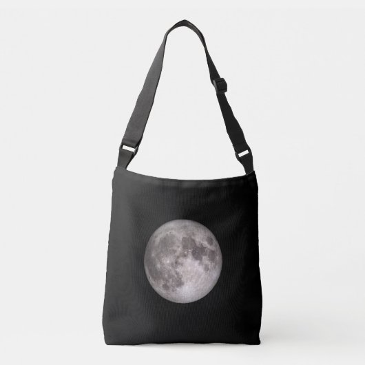Zwarte ruimte in volle maan crossbody tas (Voorkant)