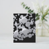 Zwarte ruimte met witte 3D ballen van verschillend Briefkaart (Staand voorkant)
