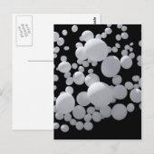 Zwarte ruimte met witte 3D ballen van verschillend Briefkaart (Voorkant / Achterkant)