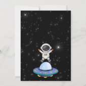 Zwarte ruimteplaneet astronaut verjaardag kaart (Achterkant)