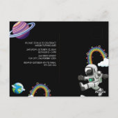 Zwarte Ruimtevaarder Eerste Verjaardagsfeestje Briefkaart (Achterkant)