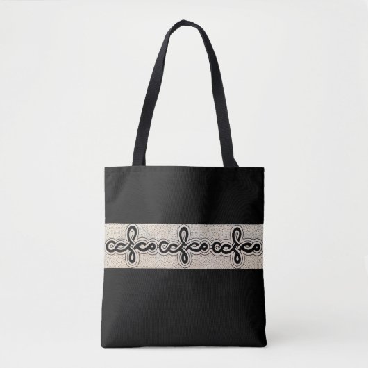 zwarte ruitdruk tote bag (Voorkant)