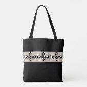 zwarte ruitdruk tote bag (Achterkant)