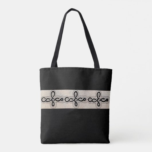 zwarte ruitdruk tote bag (Achterkant)