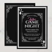 Zwarte Ruitenvrouw Dames Spelletjesavond Kaart (Voorkant / Achterkant)