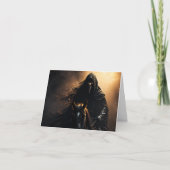 Zwarte Ruiter Halloween Feestdagen Kaart (Voorkant)