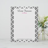 Zwarte ruitvormig op witte achtergrond briefhoofd (Staand voorkant)