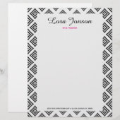 Zwarte ruitvormig op witte achtergrond briefhoofd (Voorkant / Achterkant)