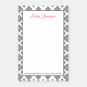 Zwarte ruitvormig op witte achtergrond post-it® notes (Voorkant)