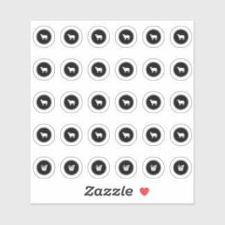 Zwarte runder- en vegetarische huwelijksmaaltijdke sticker