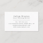 Zwarte runderen, boer en slager visitekaartje (Achterkant)