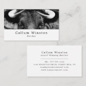 Zwarte runderen, boer en slager visitekaartje (Voorkant / Achterkant)