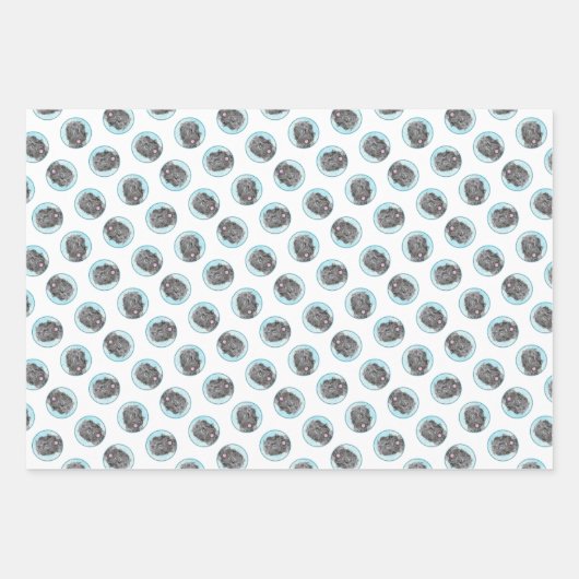 Zwarte Russische Terriër BRT RBT Schilderij Pet Do Inpakpapier Vel (Voorkant 2)