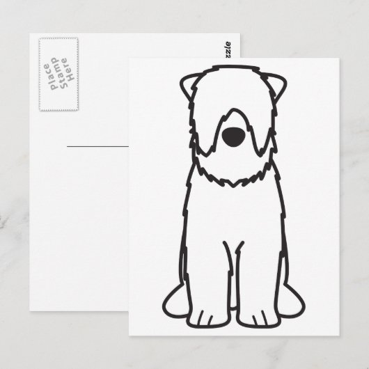 Zwarte Russische Terrier Dog Cartoon Briefkaart (Voorkant / Achterkant)