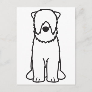 Zwarte Russische Terrier Dog Cartoon Briefkaart