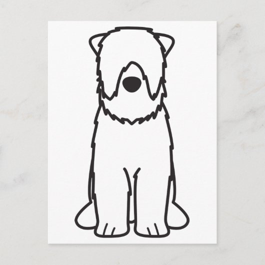 Zwarte Russische Terrier Dog Cartoon Briefkaart (Voorkant)