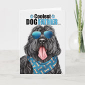 Zwarte Russische terrier Dog koelste pap Vaderdag Feestdagen Kaart (Voorkant)