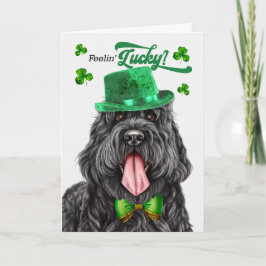 Zwarte Russische Terrier Dog Lucky St. Patrick's D Feestdagen Kaart