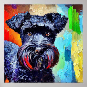 Zwarte Russische terrier Dog Poster