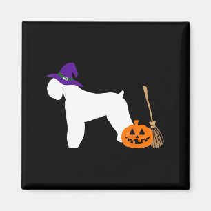 Zwarte Russische Terrier Halloween hond draagt hek Magneet