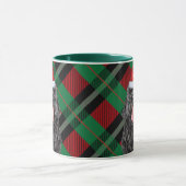 Zwarte Russische Terriër Hond Groen Rood Vakantie Mok (Midden)