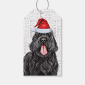 Zwarte Russische Terriër Hond Kerstvakantie Cadeaulabel (Voorkant)