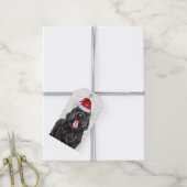 Zwarte Russische Terriër Hond Kerstvakantie Cadeaulabel (Met Touw)