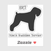 Zwarte Russische Terriër Hond Silhouette Vinyl Sti Sticker (Vel)
