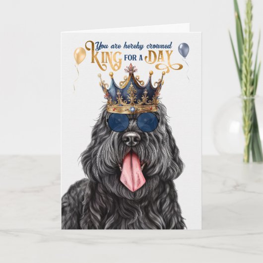Zwarte Russische Terrier King voor een dag verjaar Kaart (Voorkant)