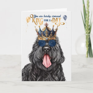 Zwarte Russische Terrier King voor een dag verjaar Kaart
