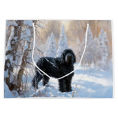 Zwarte Russische terriër laat het sneeuwen Kerstmi Groot Cadeauzakje (Voorkant)